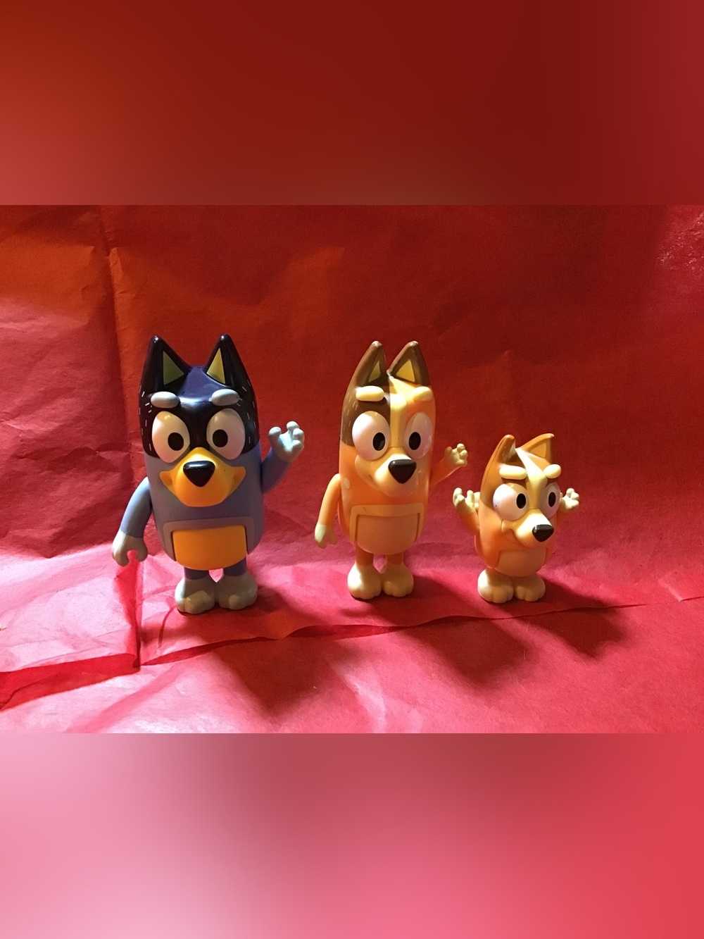 Bluey lot of 3 action figures blue & bingo